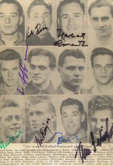 DFB 1956 Hans Schäfer,Weilbächer,Biesinger,Erhardt,Retter,Hoffmann,Röhrig  Mannschaftsfoto original signiert 