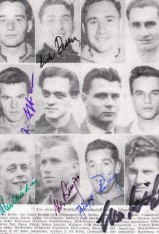 DFB 1956 Hans Schäfer,Weilbächer,Biesinger,Retter,Hoffmann,Röhrig  Mannschaftsfoto original signiert 