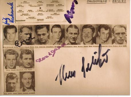 DFB 1958 Hans Schäfer,Erhardt,Eckel,Wewers,Herkenrath  Mannschaftsfoto original signiert 