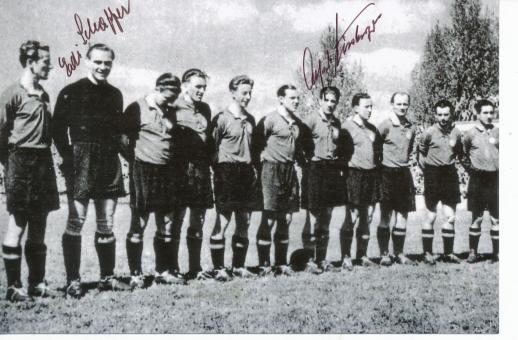 FC Nürnberg 1951  Eduard Schaffer † 2017 & Alfred Mirsberger  Mannschaftsfoto original signiert 