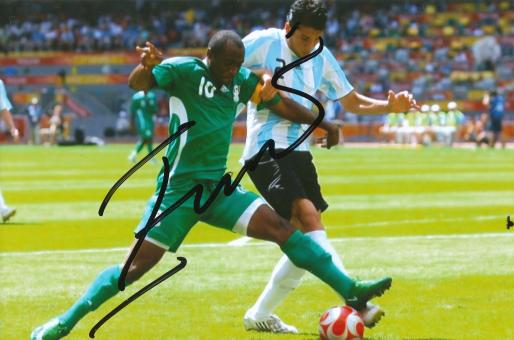 Isaac Promise † 2019  Nigeria  Fußball Autogramm  Foto original signiert 