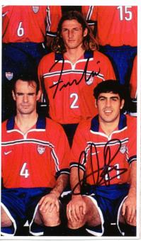 Claudio Reyna & Franky Hejduk  USA  Fußball Autogramm  Foto original signiert 
