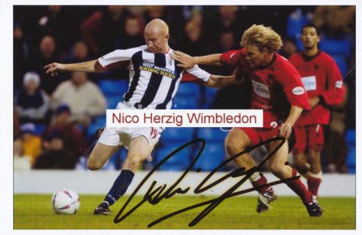 Nico Herzig  FC Wimbledon  Fußball Autogramm Foto original signiert 