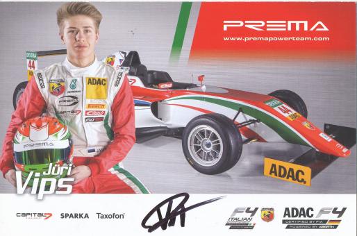 Jüri Vips  Prema   Auto Motorsport  Autogrammkarte original signiert 
