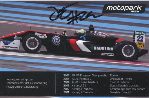 Joel Eriksson   Auto Motorsport  Autogrammkarte original signiert 