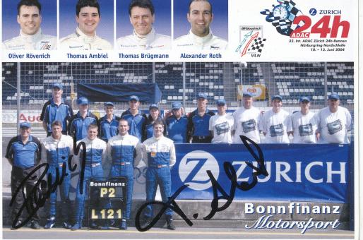 Oliver Rövenich & Thomas Brügmann   Auto Motorsport  Autogrammkarte original signiert 