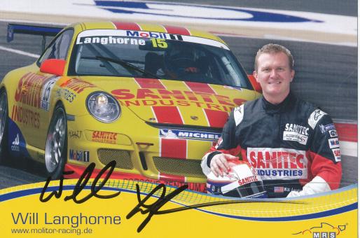 Will Langhorne  Porsche  Auto Motorsport  Autogrammkarte original signiert 