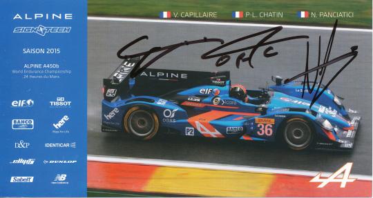 Caoillaire & Chatin & Panciatici  Renault  Auto Motorsport  Autogrammkarte original signiert 