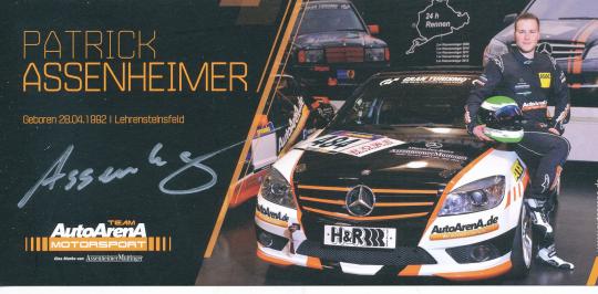 Patrick Assenheimer  Mercedes  Auto Motorsport  Autogrammkarte original signiert 