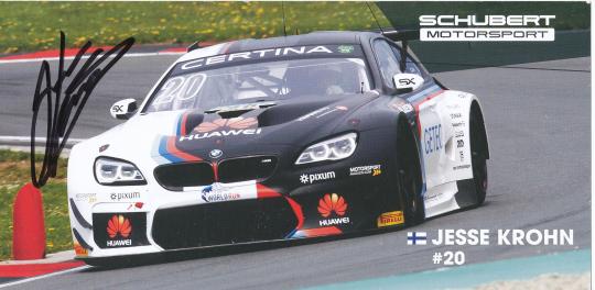 Jesse Krohn  BMW   Auto Motorsport  Autogrammkarte original signiert 