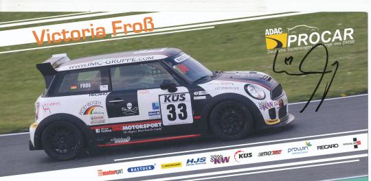 Victoria Froß  Auto Motorsport  Autogrammkarte original signiert 