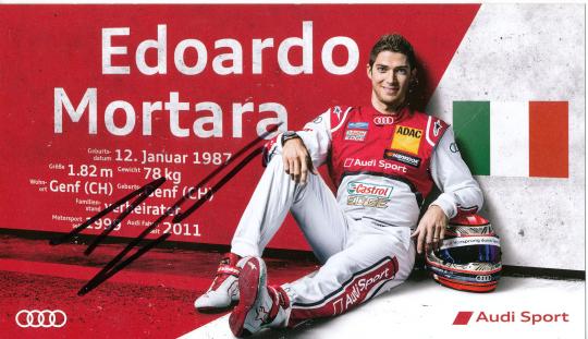 Edoardo Mortara  Audi  Auto Motorsport  Autogrammkarte original signiert 