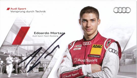 Edoardo Mortara  Audi  Auto Motorsport  Autogrammkarte original signiert 