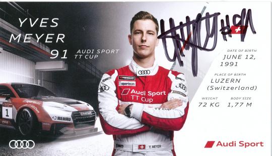 Yves Meyer  Audi  Auto Motorsport  Autogrammkarte original signiert 
