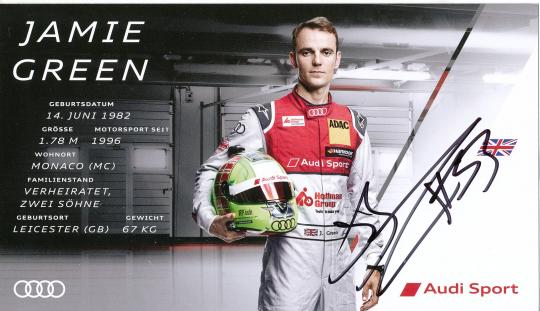 Jamie Green  Audi  Auto Motorsport  Autogrammkarte original signiert 