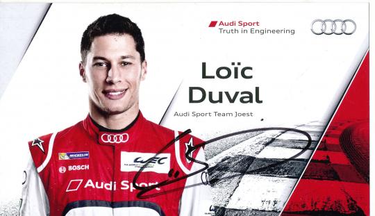 Loic Duval  Audi  Auto Motorsport  Autogrammkarte original signiert 