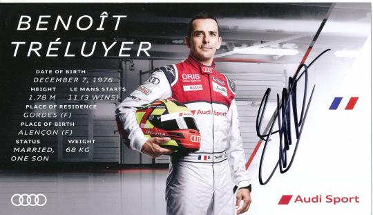Benoit Treluyer   Audi  Auto Motorsport  Autogrammkarte original signiert 