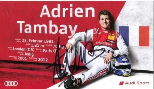Adrien Tambay   Audi  Auto Motorsport  Autogrammkarte original signiert 