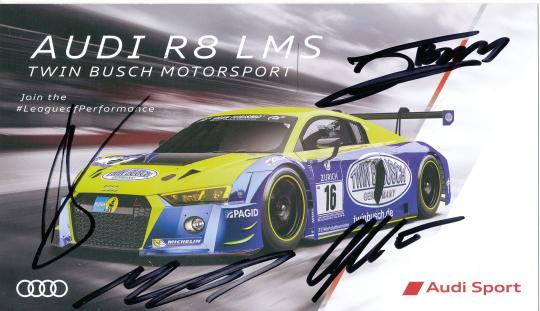 Dennis & Marc Busch & Christian Mamerow & Rene Rast  Audi  Auto Motorsport  Autogrammkarte original signiert 