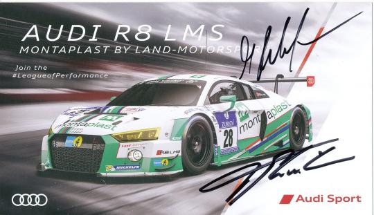 ????  Marc Basseng & Mike Rockenfeller & De Phillippi & Timo Scheider  Audi  Auto Motorsport  Autogrammkarte original signiert 