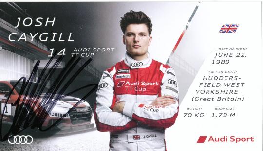 Josh Caygill  Audi  Auto Motorsport  Autogrammkarte original signiert 