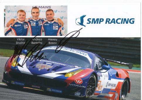 Viktor Shaytar & Andrea Bertolini & Alexey Basov  Auto Motorsport  Autogrammkarte original signiert 