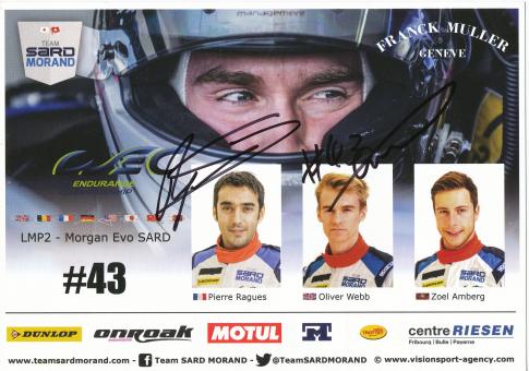 Pierre Raques & Oliver Webb   Auto Motorsport  Autogrammkarte original signiert 