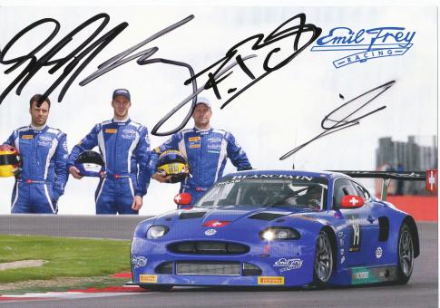 Emil & Lorenz Frey & Fredy Barth & Gabriele Gardel   Auto Motorsport  Autogrammkarte original signiert 