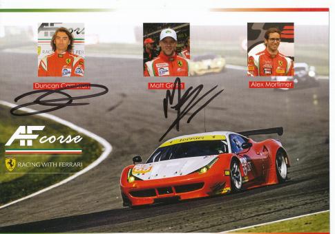 Duncan Camaron & Matt Griffin  Ferrari  Auto Motorsport  Autogrammkarte original signiert 