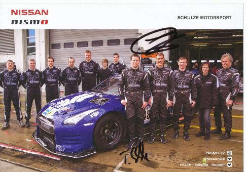 Tobias Schulze &  Jordan Tresson   Motorsport Nissan  Auto Motorsport  Autogrammkarte original signiert 