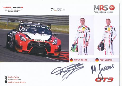 Florian Strauß & Marc Gassner  Nissan  Auto Motorsport  Autogrammkarte original signiert 
