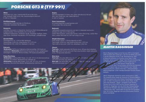 Martin Ragginger   Porsche   Auto Motorsport  Autogrammkarte original signiert 