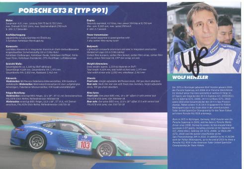 Wolf Henzler  Porsche  Auto Motorsport  Autogrammkarte original signiert 