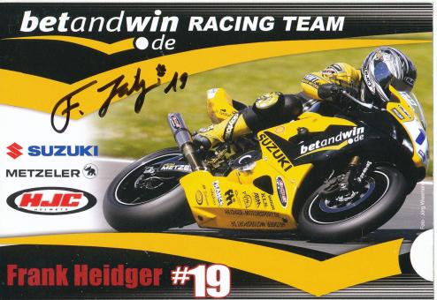 Frank Heidger  Motorrad  Motorsport  Autogrammkarte original signiert 