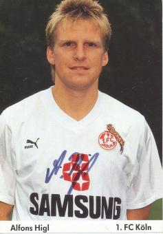 Alfons Higl  1989/90  FC Köln  Fußball  Autogrammkarte original signiert 