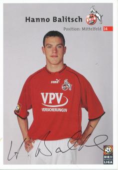 Hanno Balitsch  2001/2002  FC Köln  Fußball  Autogrammkarte original signiert 