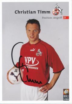 Christian Timm  2001/2002  FC Köln  Fußball  Autogrammkarte original signiert 