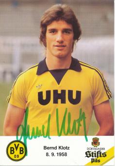 Bernd Klotz  UHU  Borussia Dortmund  Fußball  Autogrammkarte original signiert 