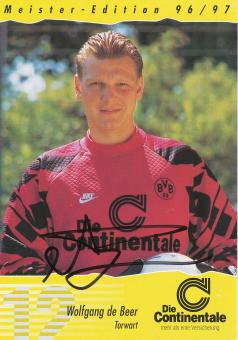 Wolfgang de Beer  1996/1997  Borussia Dortmund  Fußball  Autogrammkarte original signiert 