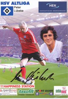 Peter Lübeke  Altliga  Hamburger SV  Fußball  Autogrammkarte original signiert 