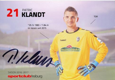Patric Klandt   2016/2017  SC Freiburg  Fußball Autogrammkarte original signiert 