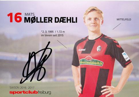 Mats Møller Daehli  2016/2017  SC Freiburg  Fußball Autogrammkarte original signiert 