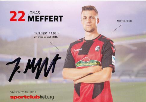 Jonas Meffert  2016/2017  SC Freiburg  Fußball Autogrammkarte original signiert 