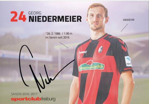Georg Niedermeier  2016/2017  SC Freiburg  Fußball Autogrammkarte original signiert 