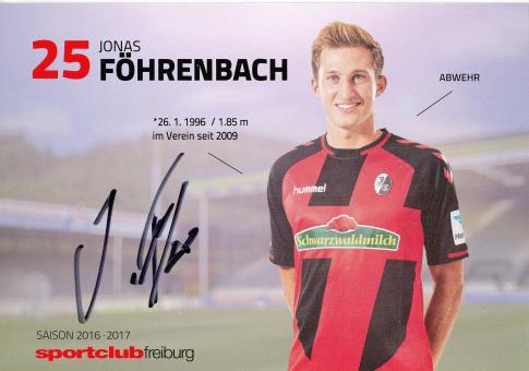 Jonas Föhrenbach  2016/2017  SC Freiburg  Fußball Autogrammkarte original signiert 