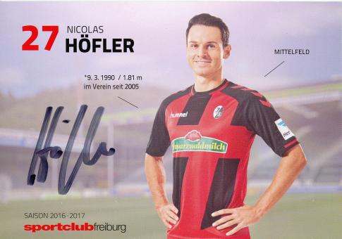 Nicolas Höfler  2016/2017  SC Freiburg  Fußball Autogrammkarte original signiert 