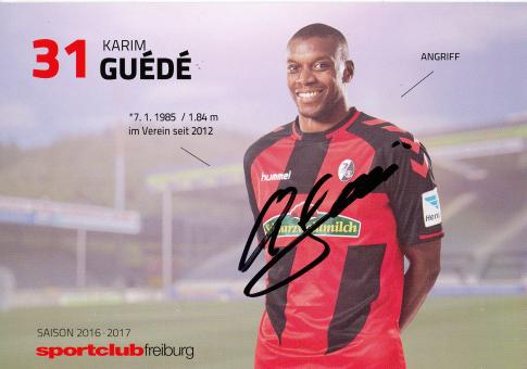 Karim Guede  2016/2017  SC Freiburg  Fußball Autogrammkarte original signiert 