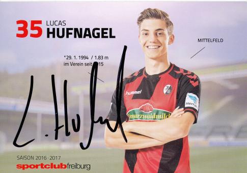 Lucas Hufnagel  2016/2017  SC Freiburg  Fußball Autogrammkarte original signiert 