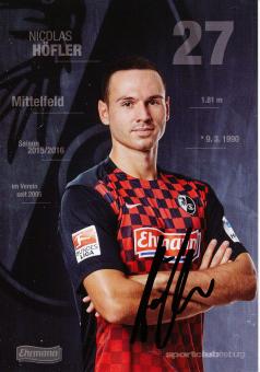 Nicolas Höfler  2015/2016  SC Freiburg  Fußball Autogrammkarte original signiert 