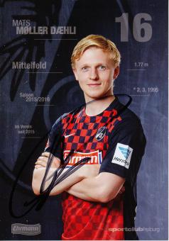 Mats Møller Daehlin  2015/2016  SC Freiburg  Fußball Autogrammkarte original signiert 
